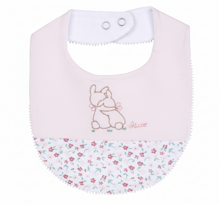 Bavaglino Neonato Rosa Fiori