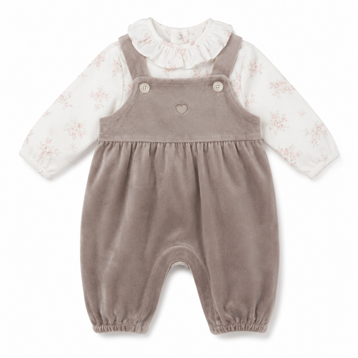 Salopette Neonato con Blusa a Fiori NF.102398