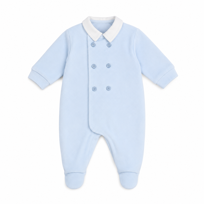 Tutina Neonato Doppiopetto con Colletto Bianco NM.102500