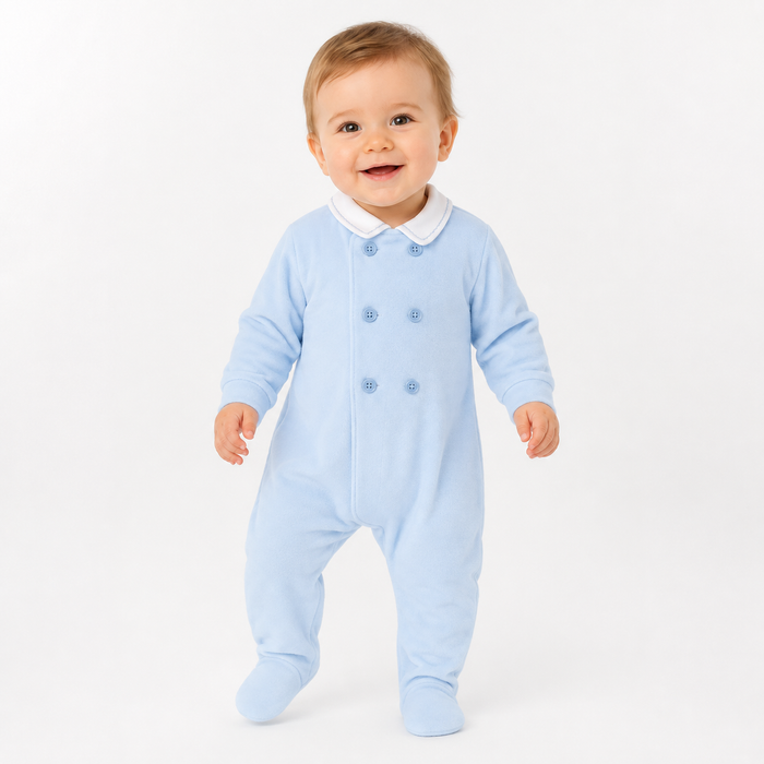 Tutina Neonato Doppiopetto con Colletto Bianco NM.102500
