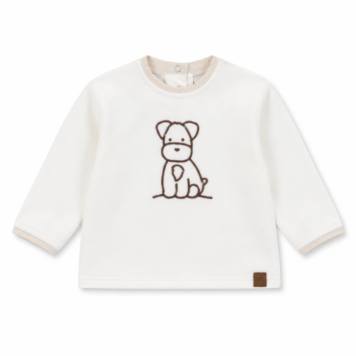 Maglia Neonato Con Ricamo Cagnolino NM.102584