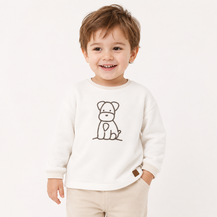 Maglia Neonato Con Ricamo Cagnolino NM.102584