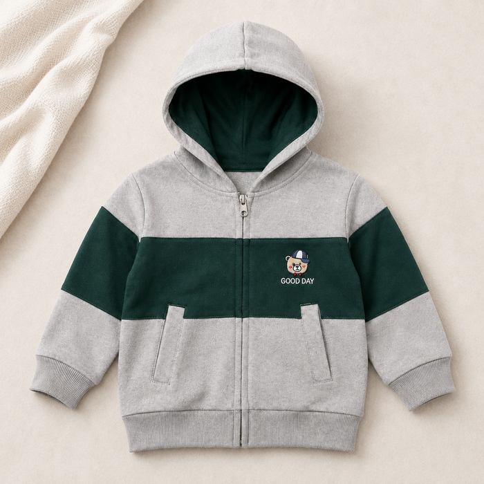 Felpa Neonato Con Cappuccio E Ricamo Orsetto LU2510