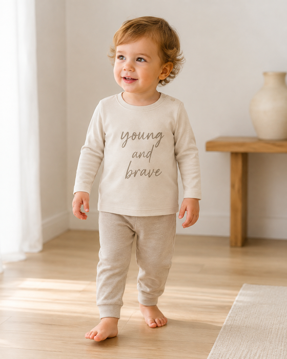 Maglia Neonato Con Scritta Young And Brave LU2510