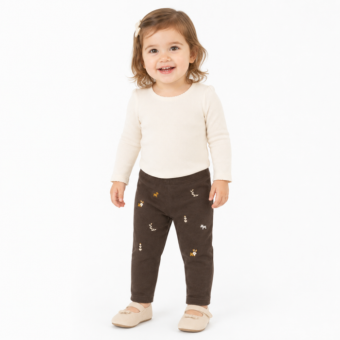 Pantalone Leggings Neonato Con Ricami Animaletti NM.102595