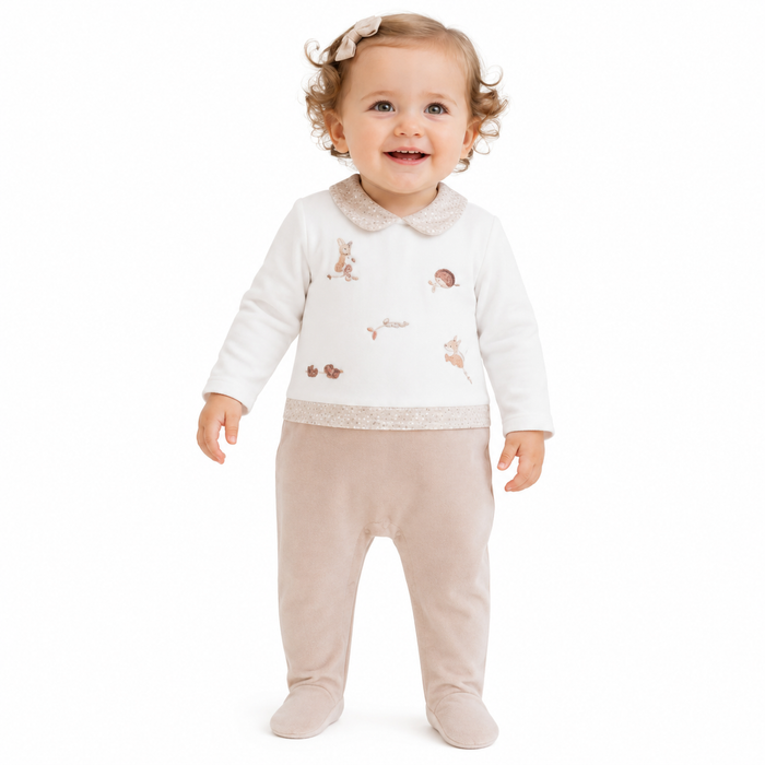 Tutina Neonato In Ciniglia Animaletti Bosco NM.102355