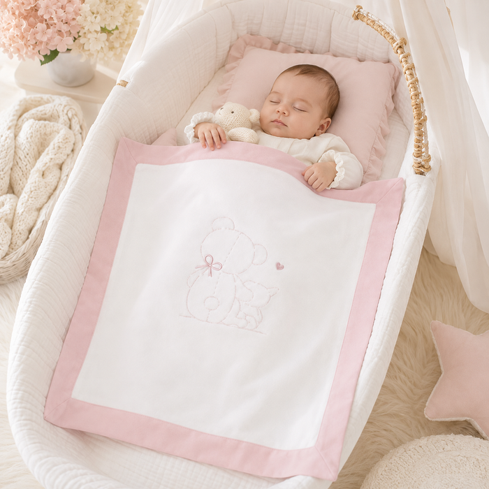 Copertina Neonato Con Ricamo Orsetti NF.102704