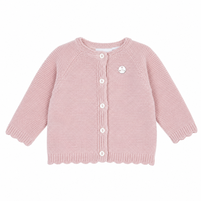 Cardigan Neonato In Maglia Con Bordi Smerlati NF.102707