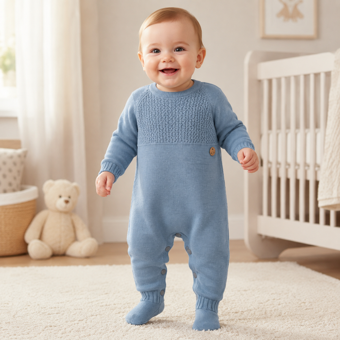 Tutina Neonato In Maglia Con Lavorazione Sul Petto NM.102717