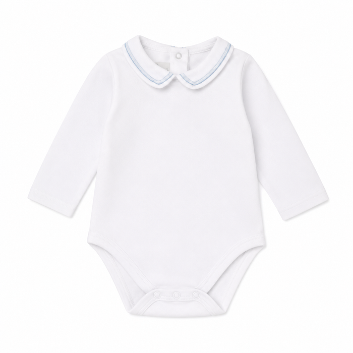Body Neonato Con Colletto Profilo Azzurro NM.102748