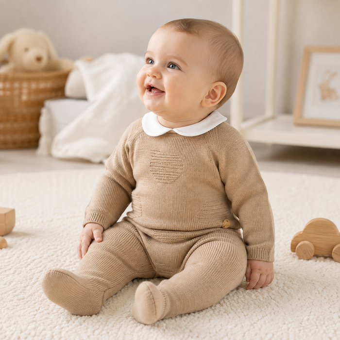Tutina Neonato In Maglia Con Colletto NA.102750