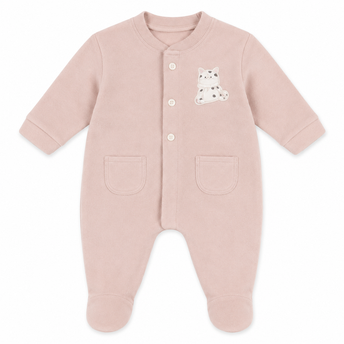 Tutina Neonato Con Ricamo Gattino NA.102806