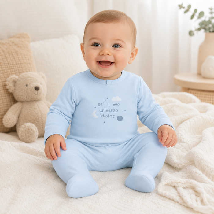 Tutina Neonato In Ciniglia Con Ricamo NA.103231