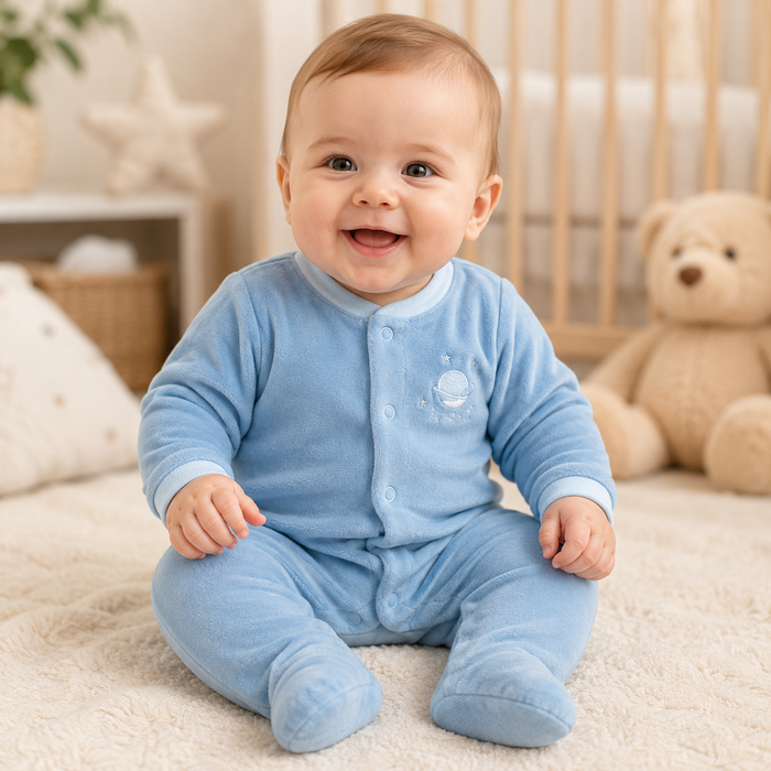 Tutina Neonato In Ciniglia Con Ricamo Animaletti NA.103234