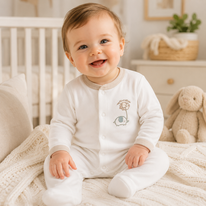 Tutina Neonato In Ciniglia Con Ricamo Animaletti NA.103234