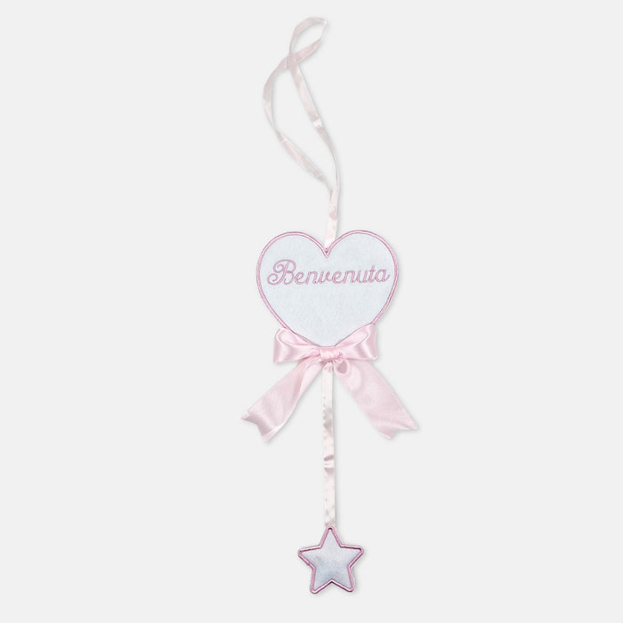 "Cuoricino". Coccarda clinica, Fiocco Nascita piccola fantasia per neonato/a realizzato artigianalmente