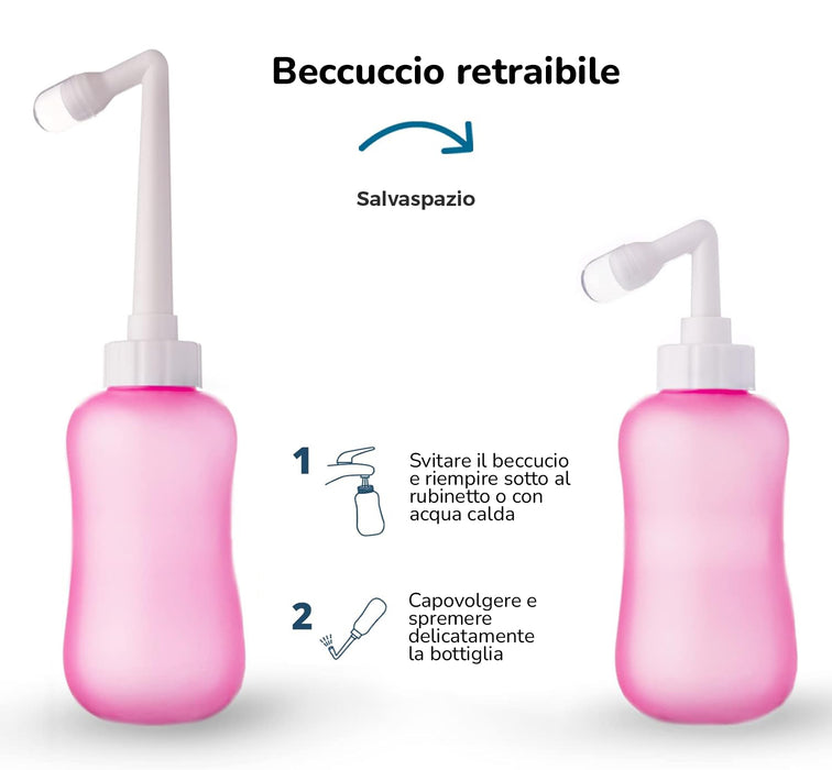 Doccetta Intima - Bidet Portatile da 350ml - Igiene Pratica per Neomamme Pre e Post Parto
