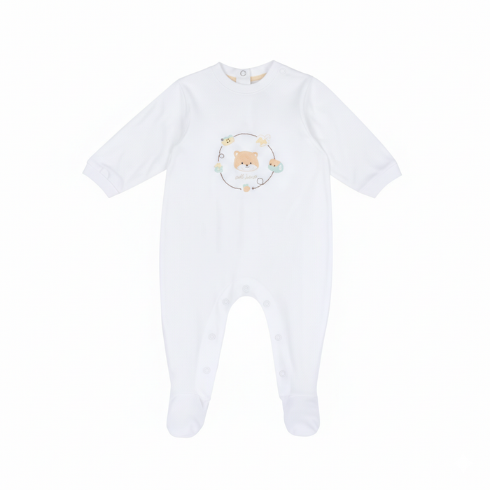 Tutina Neonato Con Ricamo Orsetto