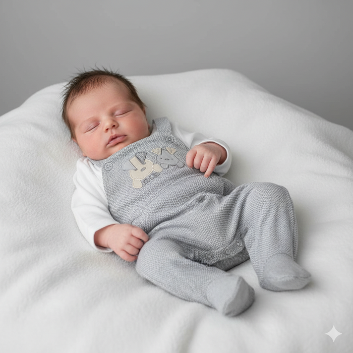 Tutina Neonato Con Ricamo cagnolino