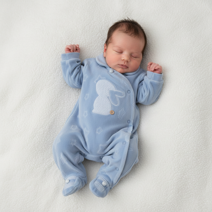 Tutina Neonato Con Ricamo Coniglio