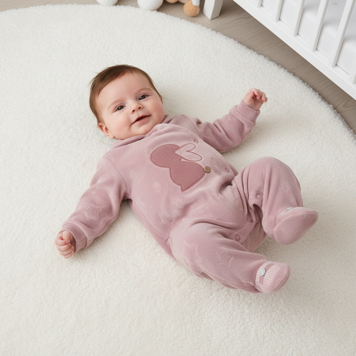 Tutina Neonato Con Ricamo Coniglio