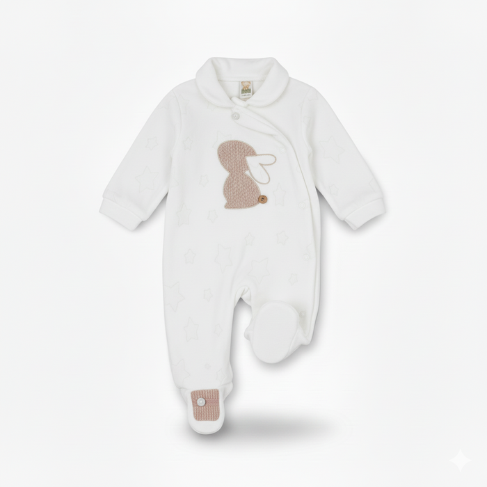 Tutina Neonato Con Ricamo Coniglio