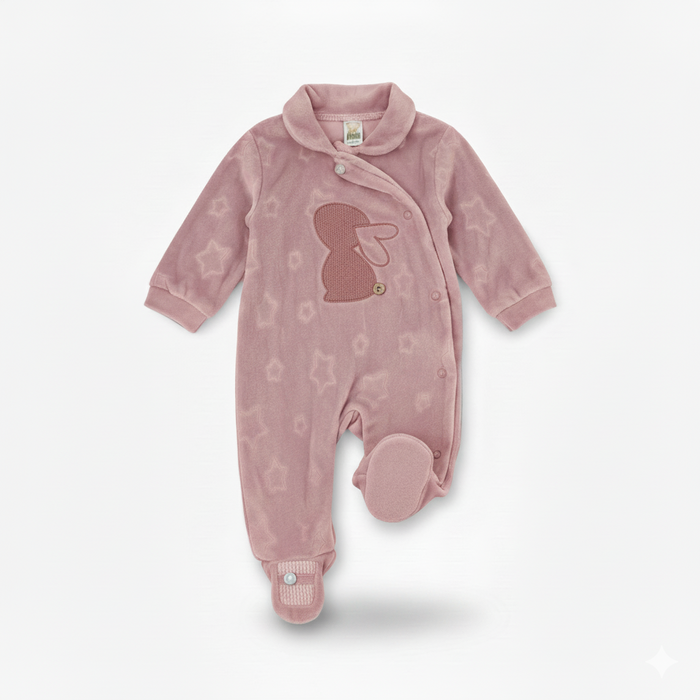 Tutina Neonato Con Ricamo Coniglio