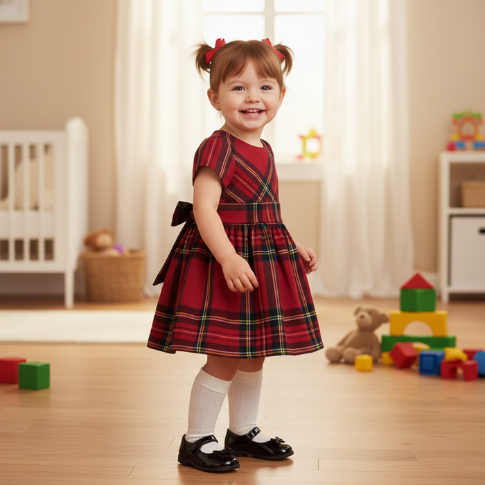 Vestito Inverno Neonato a Quadri