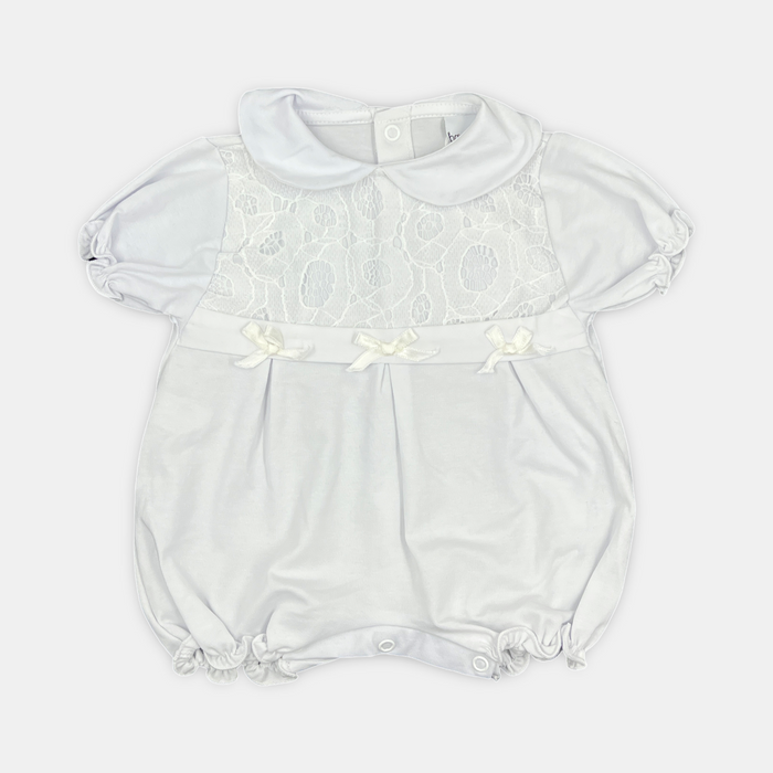 Pagliaccetto in tessuto di cotone con fiocchetti Hophoplà