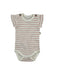 Body in Cotone a Righe Mayoral beige e marroncino con maniche corte e balze