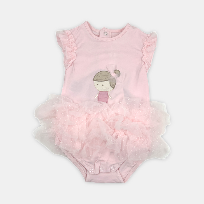 Vestitino in cotone con tulle e ricamo Mayoral