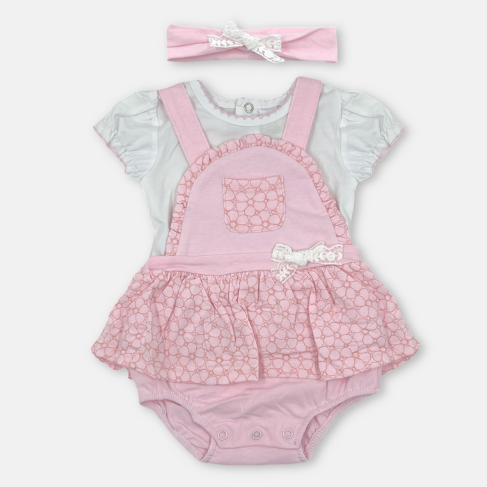 Salopette in Cotone Maglia e Fascia Luglio Rosa