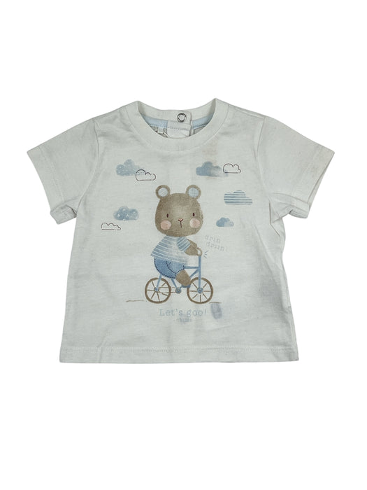 Maglia in Cotone con Stampa Orsetto in Bici Chicco