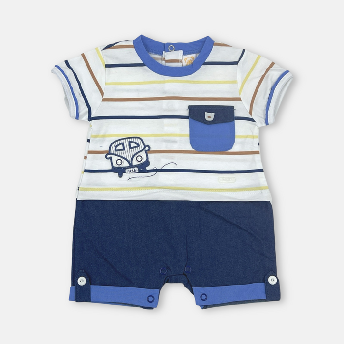 Pagliaccetto in Cotone a Strisce Blu Luglio