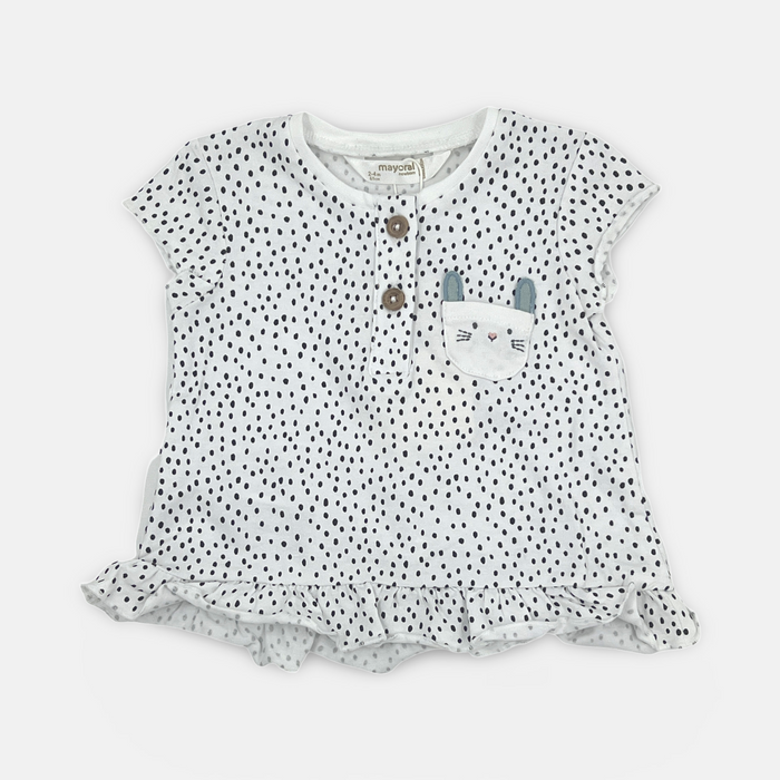 Maglietta in cotone con fantasia a puntini Mayoral