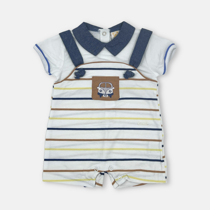 Pagliaccetto in cotone fantasia a quadri colore jeans