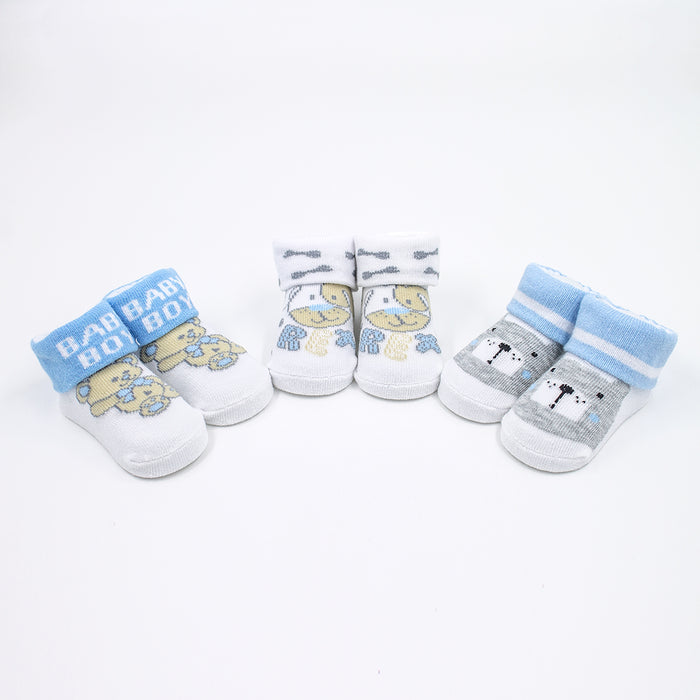 Kit tre paia di calzini per neonato con animaletti, I-Do