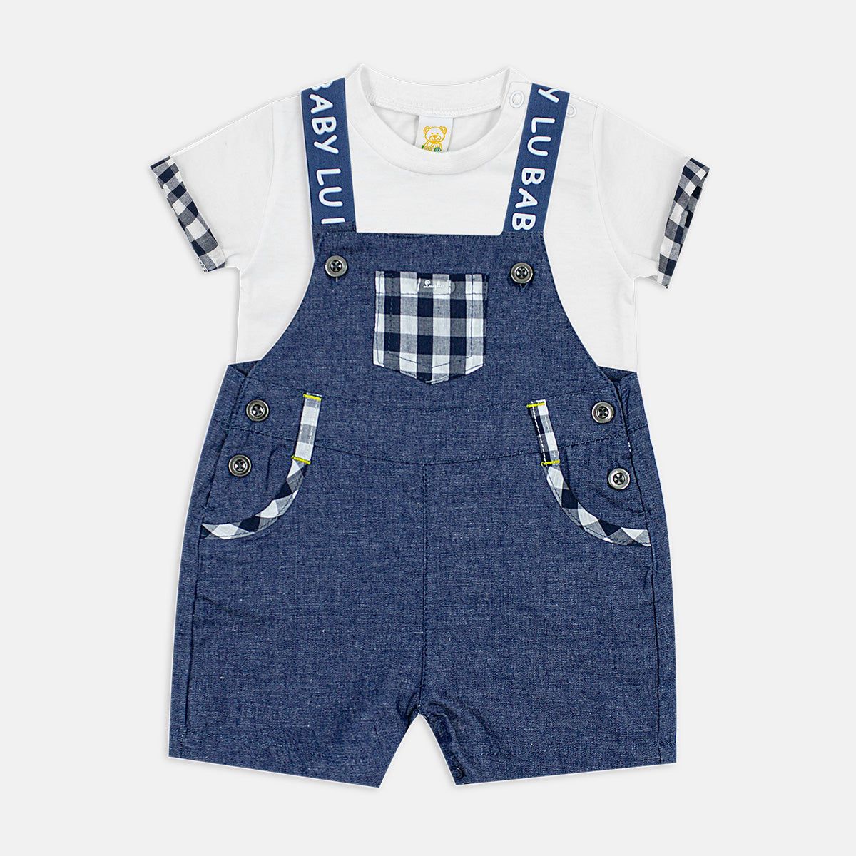 Completo T-Shirt + Salopette Piccolo Giocatore, Luglio — Spio Kids