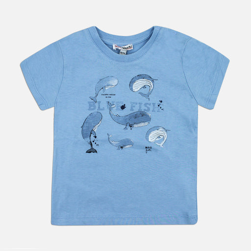 T-Shirt Azzurra con Stampa freeshipping - Spio Kids