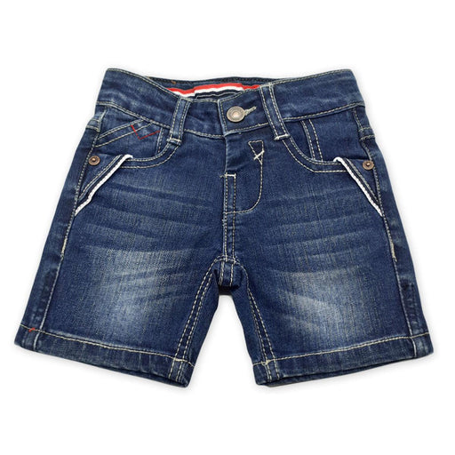 Bermuda Neonato in Jeans Cuciture Bianche - Spio Kids