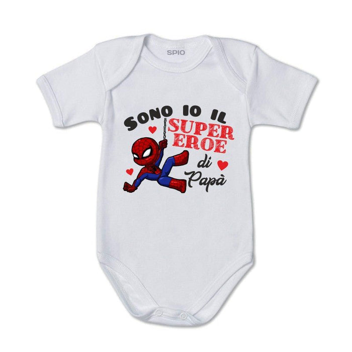 Body Neonato, Personalizzato"Sono il super eroe di Papà" Luglio - Spio Kids