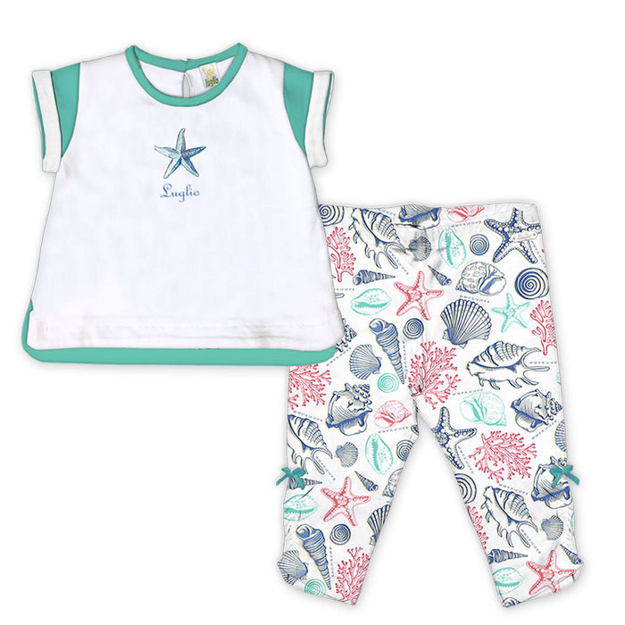 Completino Neonata T-Shirt con Leggings Tiffany Costiera Luglio - Spio Kids