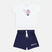 Completo Pantaloncino E T-shirt Con Stampa Mongolfiera , Luglio - Spio Kids