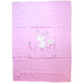 Copertina per culla rosa con ricami a forma di papero e farfalle - Spio Kids