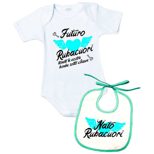 Personalizzata con frase "futuro rubacuori" - Body + Bavetta-Spio Kids-foto-prodotto