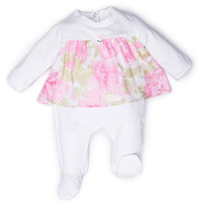 Tutina Neonata in Cotone Bianca Gonna In Tulle Tema Floreale