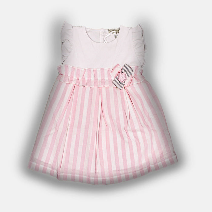 Vestitino Neonata, bianco e rosa a strisce, Ele-Baby - Spio Kids