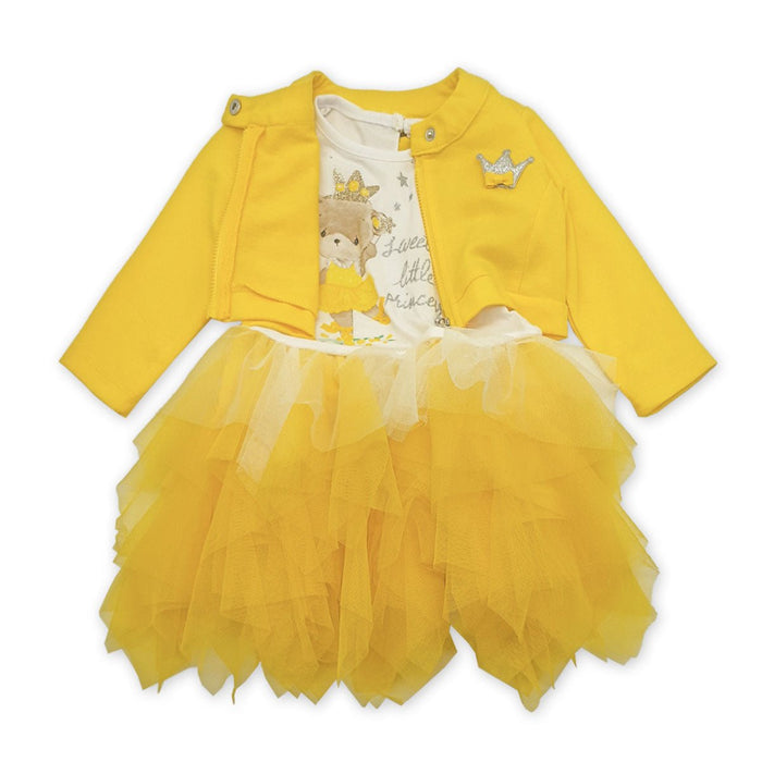 Vestito tulle + giubbino giallo o rosa art.dy002 - Spio Kids