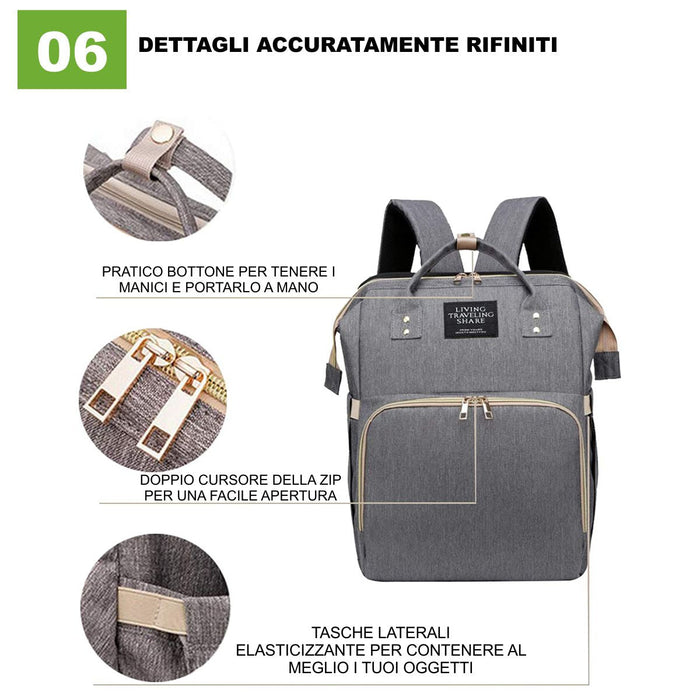 Zaino fasciatoio BabbleRoo, multifunzionale, grande Zaino fasciatoio BabbleRoo, multifunzionale, grande